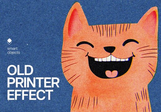 Old Printer Effect Mockup