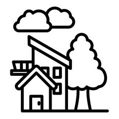 Residential Icon in Outline Style. Simple Vector Design. Simple Vector Outline Icon
