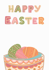 Happy Easter in green pink and beige colors 42