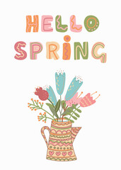 Happy Easter in green pink and beige colors 47