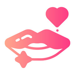 kiss gradient icon