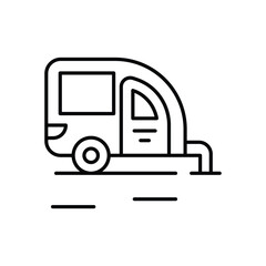 Camper Trailer Vector icon