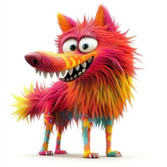 Fototapeta premium Furry wolf illustration animal colors.
