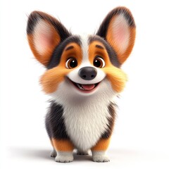 Obraz premium Furry corgi illustration animal puppy.