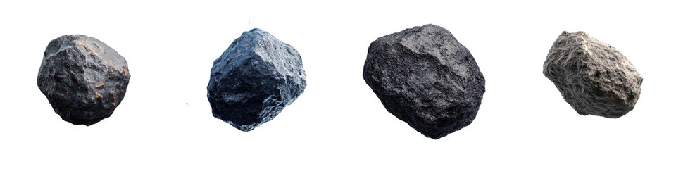 Assortment of natural rough stone rocks in various shapes sizes and colors including gray black brown and beige tones  Depicting different geological formations and textures from sedimentary igneous