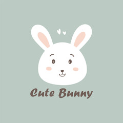 cute bunny vector design for kids bedding, fabric, wallpaper, wrapping paper, textile, t-shirt print