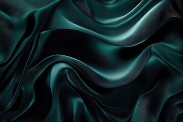 Obraz premium Luxurious Teal Silk Draped Fabric Abstract Background Texture Image