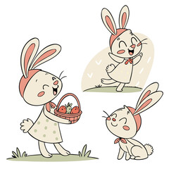 Cute Easter Bunny Illustrations