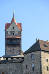 Obraz premium Loket Castle, a 12th-century gothic castle in the Karlovy Vary Region in Czech Republic.