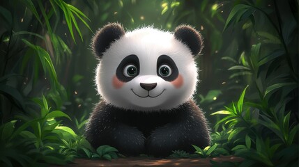 Obraz premium panda isolated,cartoon illustration style