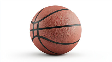 Fototapeta premium Professional Basketball Close-Up, isolated, Full Depth of Field, Leather Texture, and Training Equipment, basketball, sports ball, isolated basketball, white background, clipping path, professional 