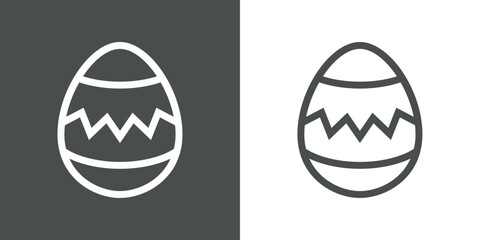 Elemento decorativo de Pascua. Huevo de Pascua con líneas en zigzag 