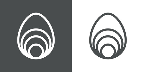 Elemento decorativo de Pascua. Huevo de Pascua con líneas con círculos concéntricos © teracreonte