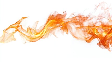 Isolated fire flames twisting and dancing in the air, creating a mesmerizing effect on a white background