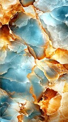 Obraz premium Abstract Onyx Marble Texture Teal and Amber Swirls