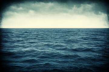 Obraz premium Horizon view of ocean with gathering storm clouds in the distance