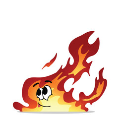happy fire mascot illustration for design. cute and playful concept.  flame, burning, hot, inferno, danger, energy, and firestorm themes themes