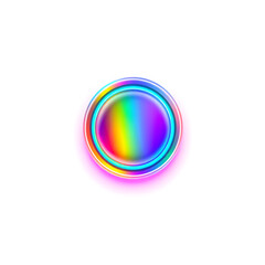 Obraz premium Designer color holographic 3D icon. neon symbol vector illustration isolated on white background. Generative AI