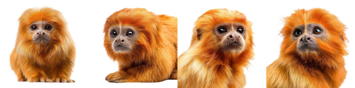 Captivating Close Up Portraits of the Enchanting Golden Lion Tamarin Monkey a Critically Endangered Primate Species Native to the Lush Tropical Rainforests of Brazil s Amazon Region