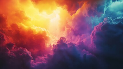 Dramatic cloudscape with dynamic hues and celestial ambience illustration