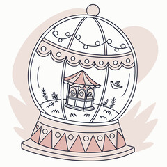 vector illustration of a bird in a cage