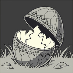 hand drawn vector illustration of an easter egg