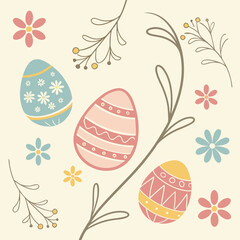 Easter Eggs and Floral Spring Design