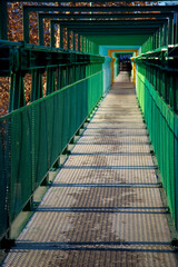 Obraz premium metal bridge over the rail tracks