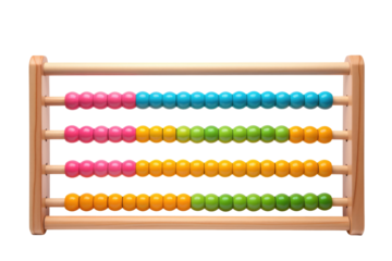 wooden abacus on transparent background