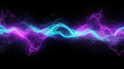 A vibrant abstract depiction of energy forms against darkness