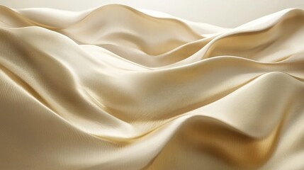Fototapeta premium Elegant creamy silk fabric draped in soft waves.