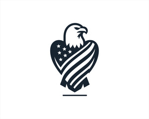 American Eagle logo design icon symbol vector illustration. Silhouette eagle bird icon vector template	