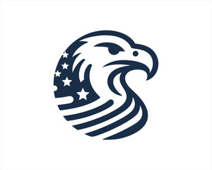 American Eagle logo design icon symbol vector illustration. Silhouette eagle bird icon vector template	