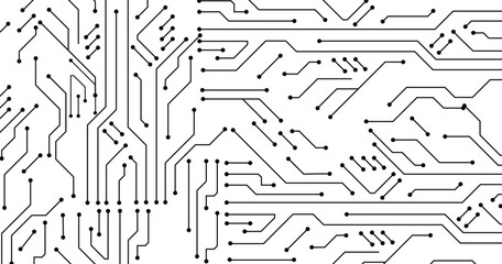 Seamless circuit board pattern. Circuit technology background with hi-tech digital data connection system