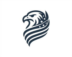 American Eagle logo design icon symbol vector illustration. Silhouette eagle bird icon vector template	