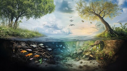 A fantasy world of coexistence between water and land