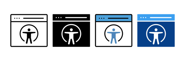 Digital Accessibility Icon Set Multiple Style Collection