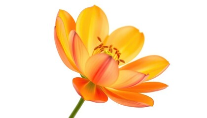 Fototapeta premium A single vibrant bloom, petals fully opened, against pure white, isolated, summer