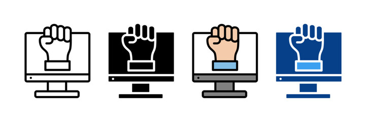 Digital Democracy Icon Set Multiple Style Collection