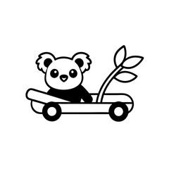 Sloth on a bamboo car