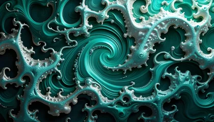 Fotobehang abstract fractal waves background © mac