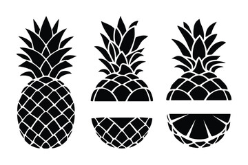 Obraz premium Pineapple Silhouettes Set