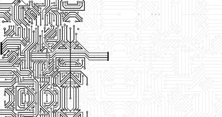 Seamless pattern with Circuit board. Electronics board. High-tech technology background texture