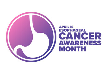 April is Esophageal Cancer Awareness Month. Template for background, banner, card, poster with text. Vector EPS10 illustration.