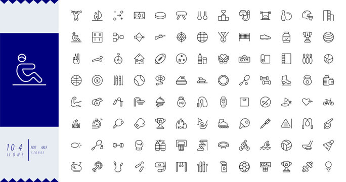 Set line icons of sport Professional Sports Icon Collection - High-Quality Icons for Teams, Events,Sports Icon