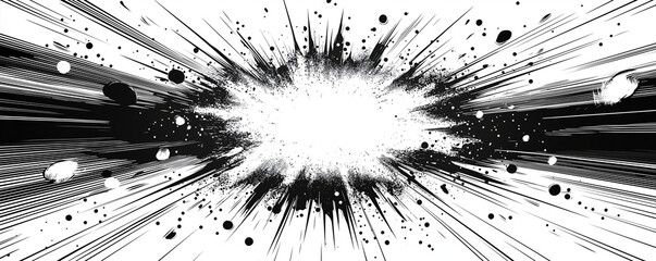 漫画風の爆発シーン