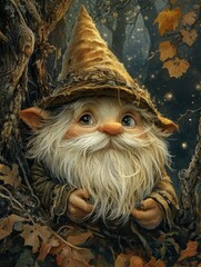 Whimsical Gnome in Enchanted Forest