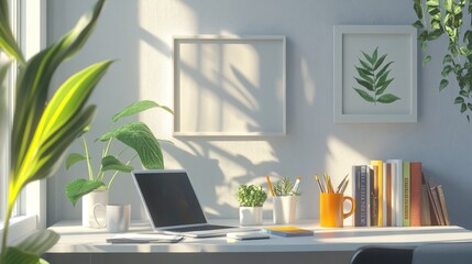 Sunlit Home Office Workspace