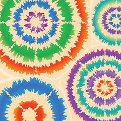 Colorful Tie Dye Abstract Radial Shape