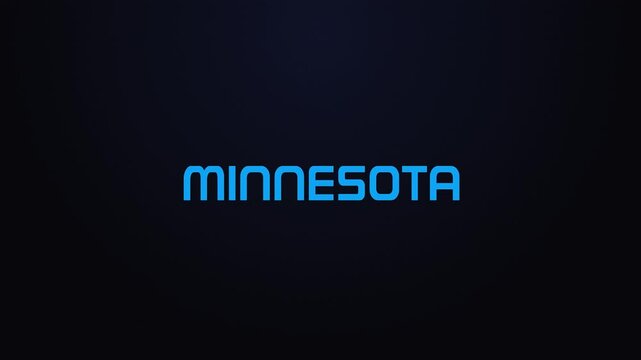Glowing explosion MINNESOTA text reveal blue and pink